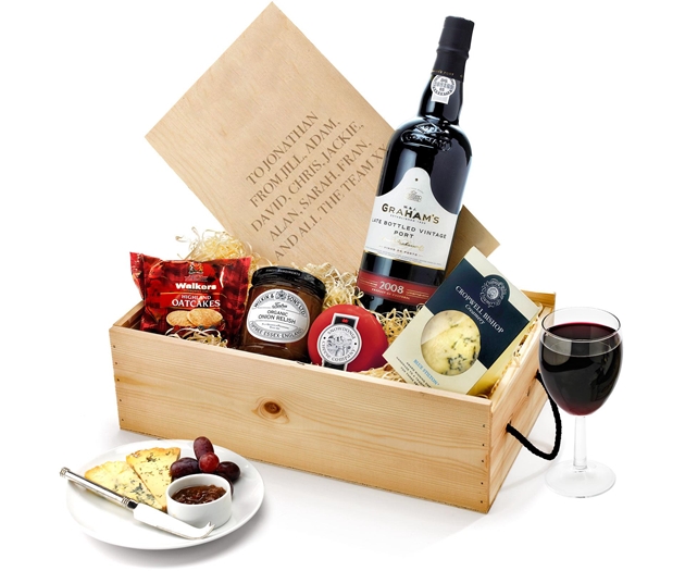 Housewarming Port & Stilton Favourites With Engraved Personalised Lid